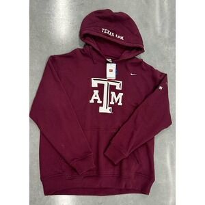 VTG Nike Team Issued Texas‎ A&M Aggies Heavyweight Hoodie Men's XL Maroon Swoosh
